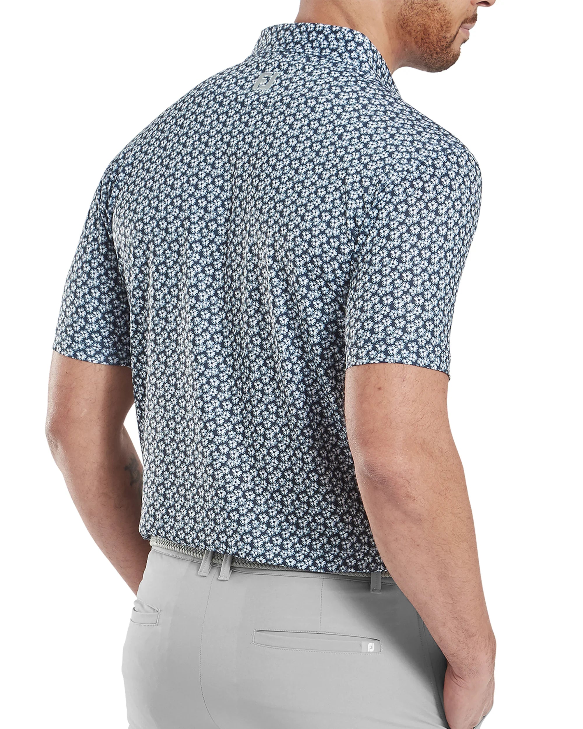 FootJoy Floral Sketch Print Lisle Golf Polo
