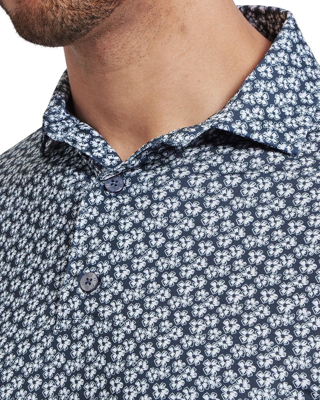 FootJoy Floral Sketch Print Lisle Golf Polo