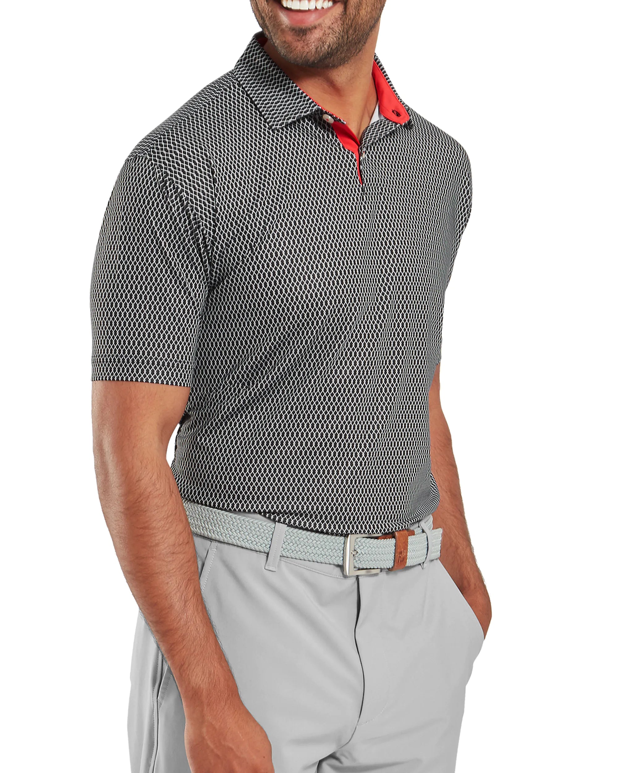FootJoy Irongate Print Lisle Golf Polo