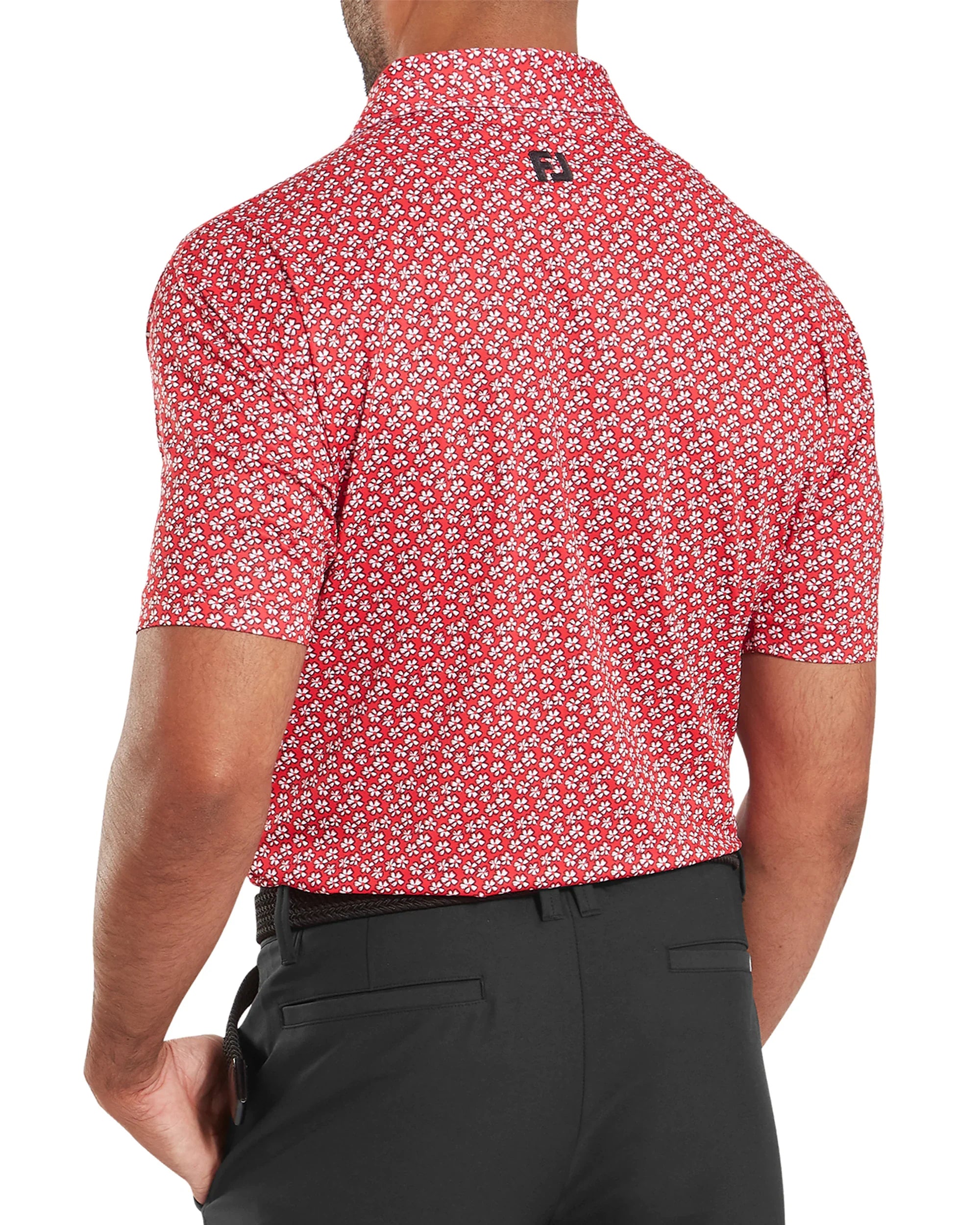 FootJoy Floral Sketch Print Lisle Golf Polo