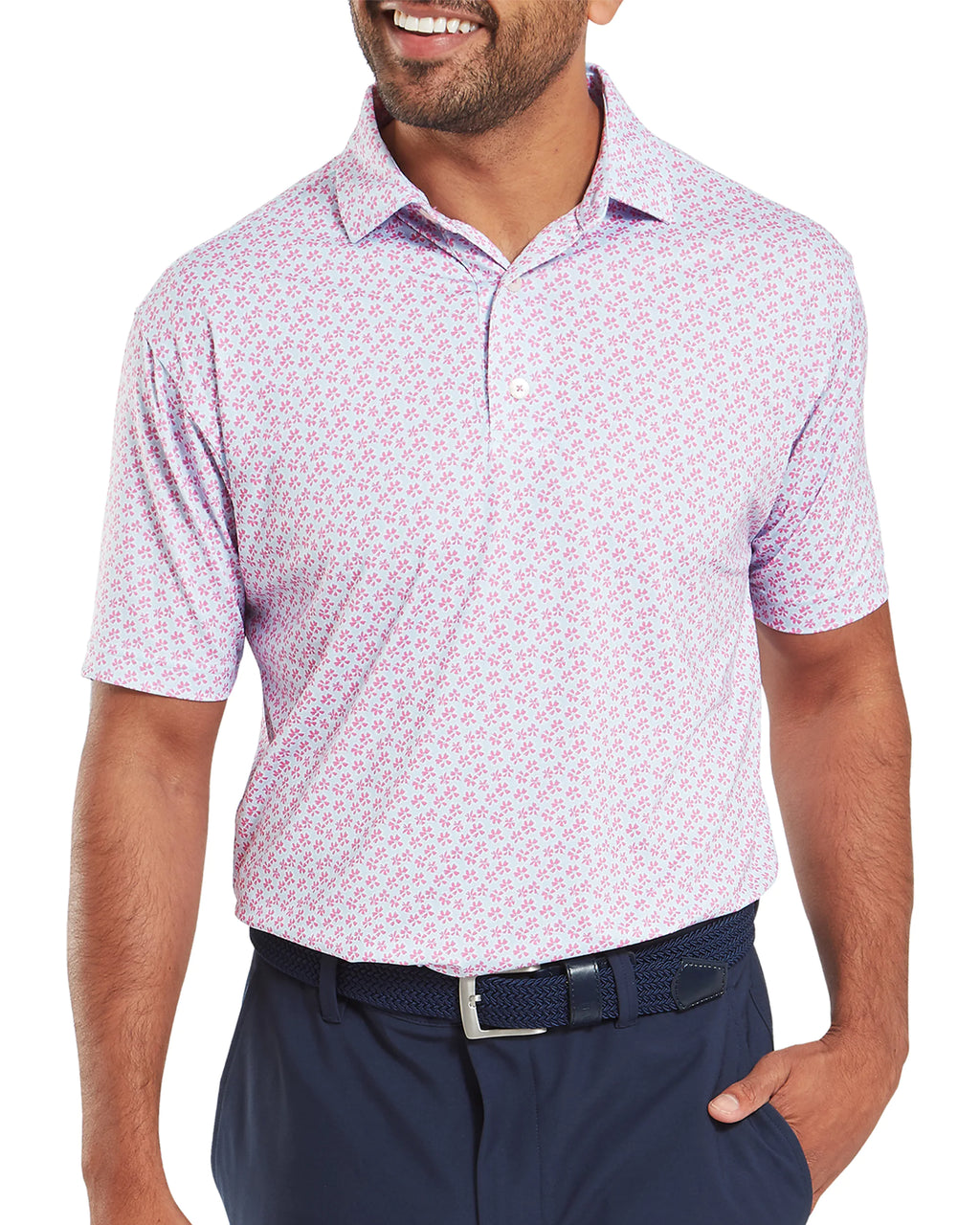 FootJoy Floral Sketch Print Lisle Golf Polo