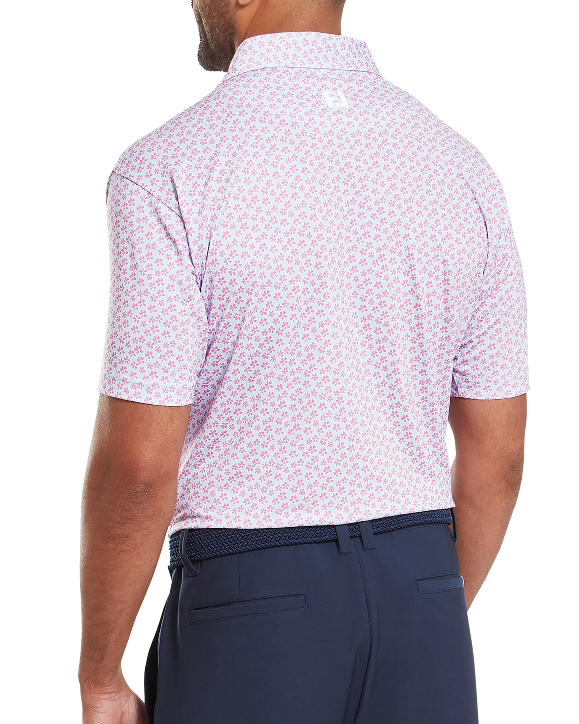 FootJoy Floral Sketch Print Lisle Golf Polo